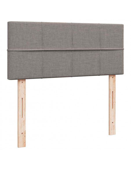 Pouf Letto con Materasso e LED Tortora 120x190cm in Tessuto