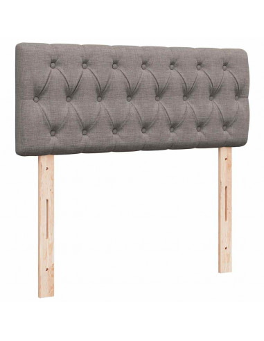 Pouf Letto con Materasso e LED Tortora 120x190cm in Tessuto