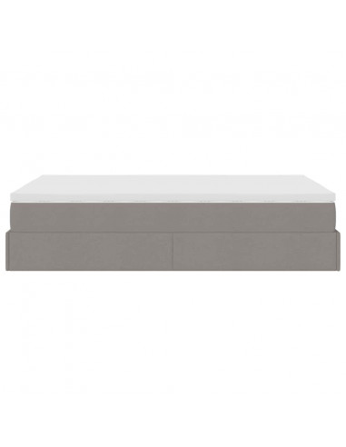 Struttura Letto Pouf con Materasso Tortora 120x200cm in Tessuto