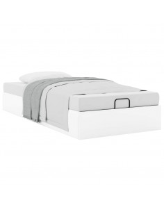 Struttura Letto Pouf senza Materasso 100x200 cm Similpelle 2