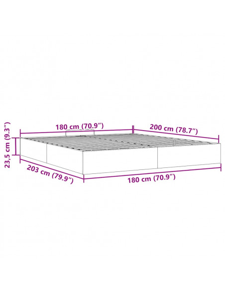 Struttura Letto Pouf senza Materasso 180x200 cm Similpelle