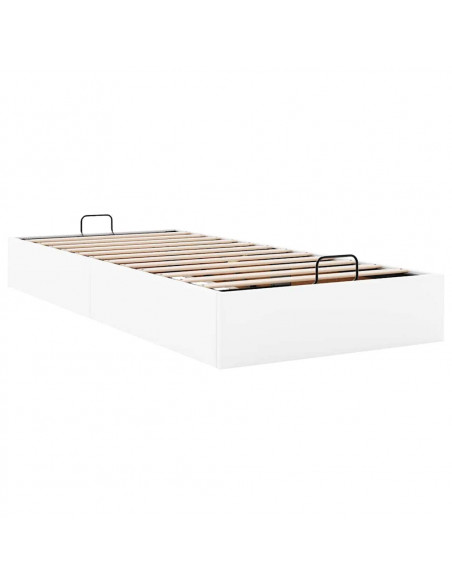 Struttura Letto Pouf senza Materasso Bianco 90x200cm Similpelle