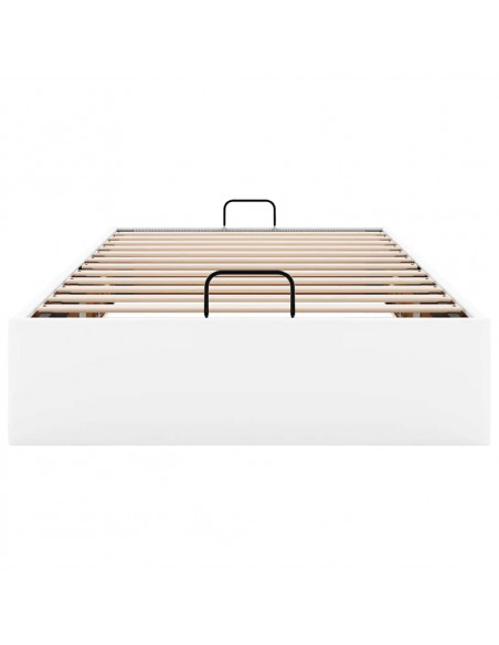 Struttura Letto Pouf senza Materasso Bianco 90x200cm Similpelle