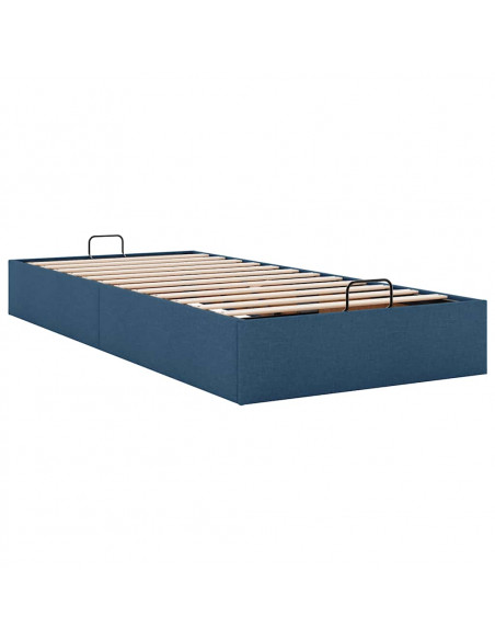 Struttura Letto Pouf senza Materasso Blu 100x200 cm in Tessuto