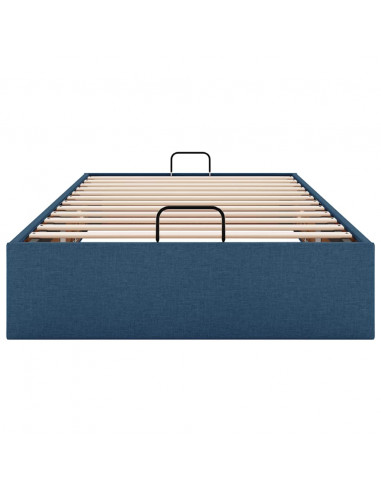 Struttura Letto Pouf senza Materasso Blu 100x200 cm in Tessuto
