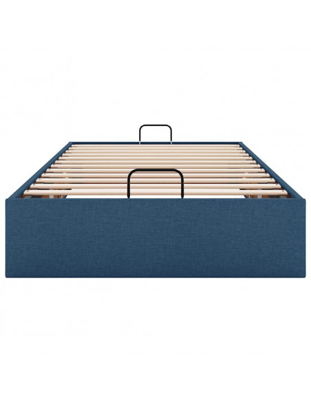 Struttura Letto Pouf senza Materasso Blu 100x200 cm in Tessuto