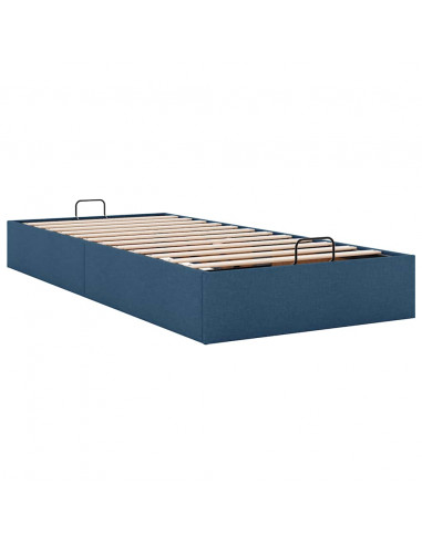 Struttura Letto Pouf senza Materasso Blu 80x200 cm in Tessuto