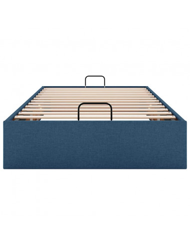 Struttura Letto Pouf senza Materasso Blu 80x200 cm in Tessuto