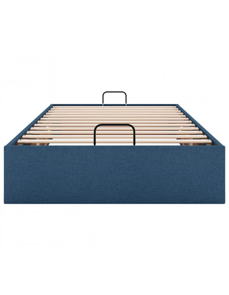 Struttura Letto Pouf senza Materasso Blu 90x190 cm in Tessuto