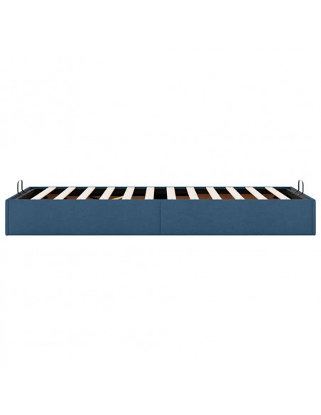 Struttura Letto Pouf senza Materasso Blu 90x190 cm in Tessuto