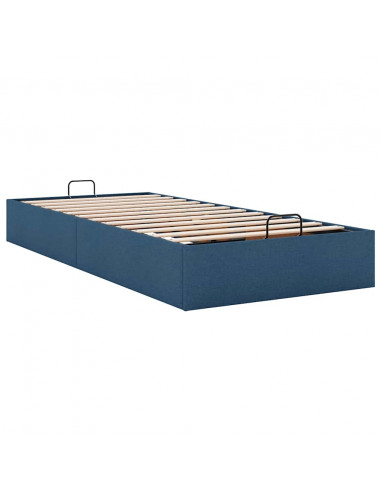 Struttura Letto Pouf senza Materasso Blu 90x200 cm in Tessuto