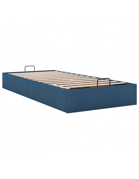 Struttura Letto Pouf senza Materasso Blu 90x200 cm in Tessuto