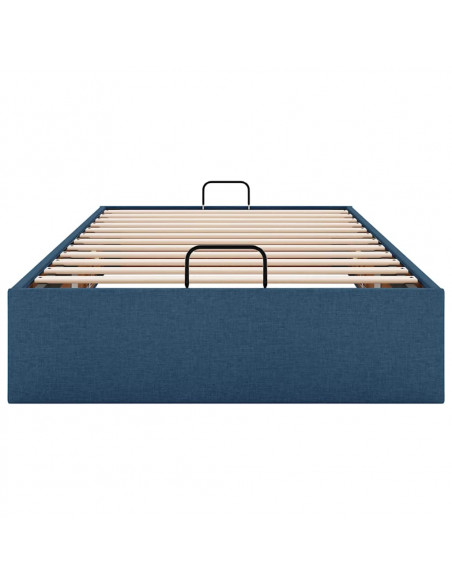 Struttura Letto Pouf senza Materasso Blu 90x200 cm in Tessuto