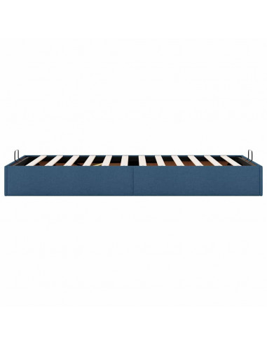 Struttura Letto Pouf senza Materasso Blu 90x200 cm in Tessuto