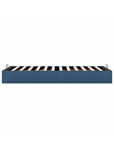 Struttura Letto Pouf senza Materasso Blu 90x200 cm in Tessuto