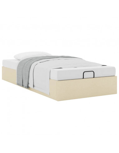 Struttura Letto Pouf senza Materasso Crema 80x200 cm in Tessuto