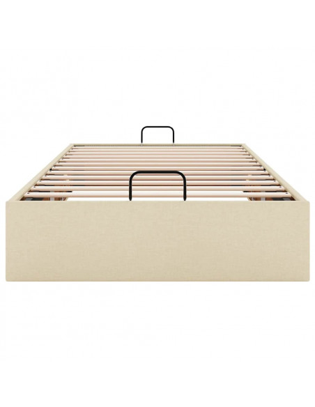 Struttura Letto Pouf senza Materasso Crema 80x200 cm in Tessuto