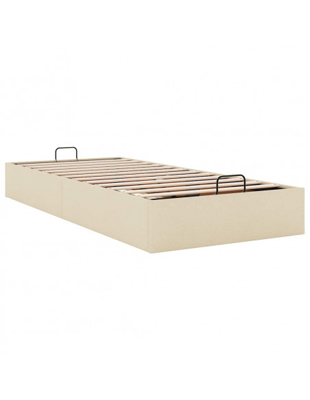Struttura Letto Pouf senza Materasso Crema 90x200 cm in Tessuto