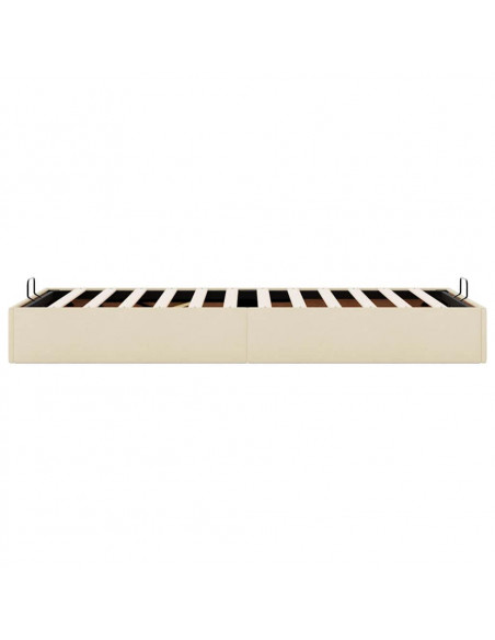 Struttura Letto Pouf senza Materasso Crema 90x200 cm in Tessuto