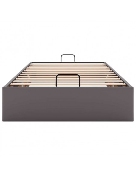 Struttura Letto Pouf senza Materasso Grigio 80x200cm Similpelle