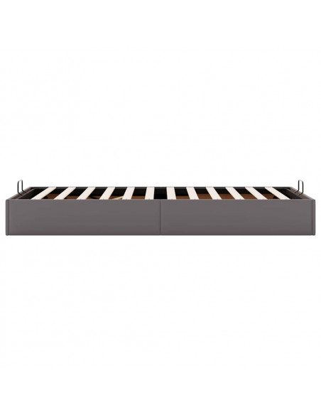 Struttura Letto Pouf senza Materasso Grigio 90x190cm Similpelle