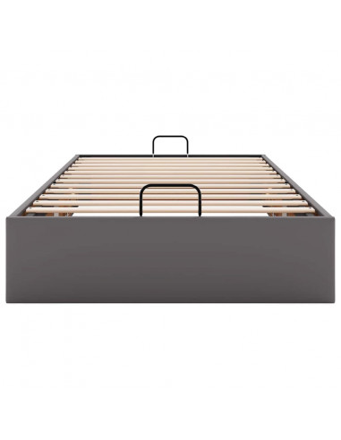 Struttura Letto Pouf senza Materasso Grigio 90x200cm Similpelle