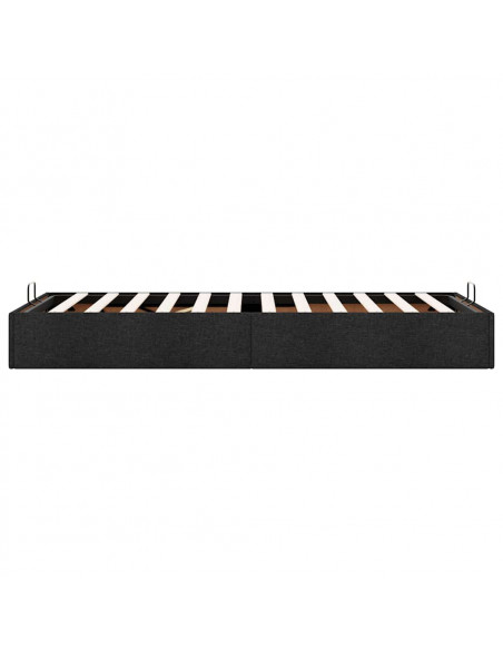 Struttura Letto Pouf senza Materasso Nero 100x200 cm in Tessuto