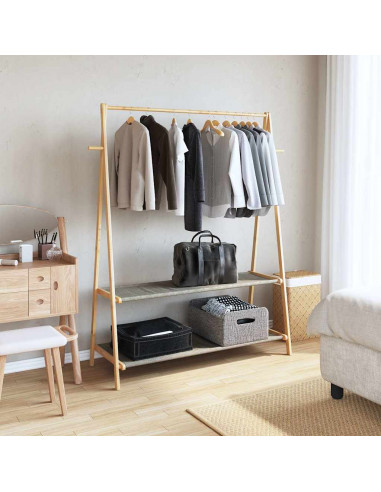 Appendiabiti con Ripiani 132x45,5x150,5 cm in Bambù