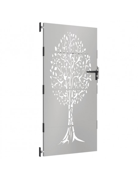 Cancello da Giardino 85x175 cm in Acciaio Corten Design Albero