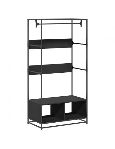 Armadio Nero 90x50x180 cm in Truciolato