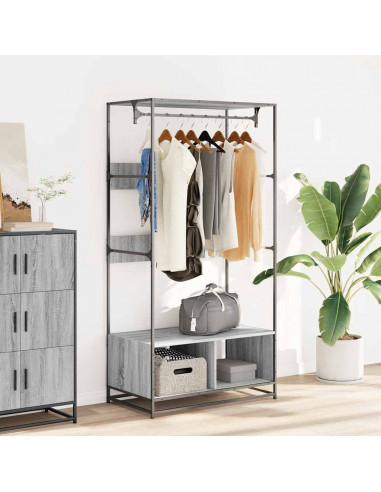 Armadio Grigio Sonoma 90x50x180 cm in Truciolato