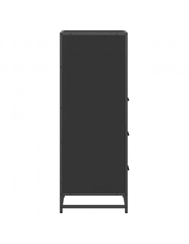 Armadietto da Bagno Nero 35x37,5x100 cm in Legno Multistrato