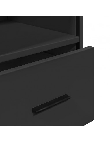 Armadietto da Bagno Nero 35x37,5x100 cm in Legno Multistrato