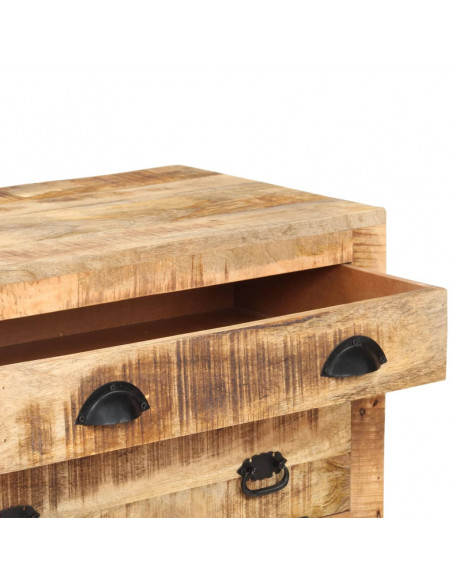 Armadietto con Ruote 70x40x75 cm in Legno Massello di Mango