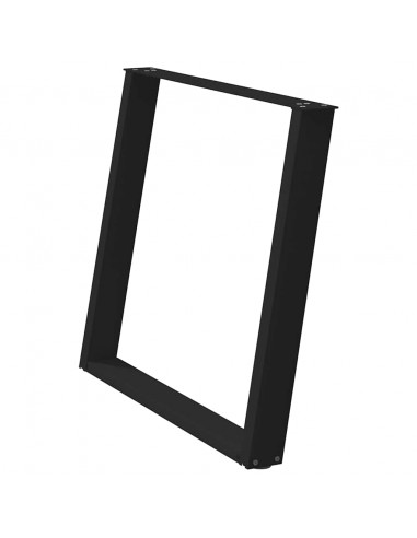 Gambe Tavolo Pranzo a U 2 pz Nero 100x(72-73) cm Acciaio