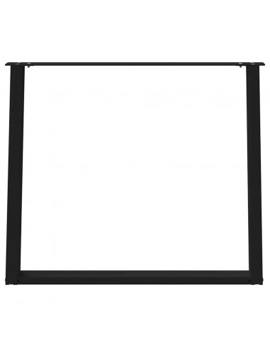 Gambe Tavolo Pranzo a U 2 pz Nero 100x(72-73) cm Acciaio