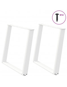 Gambe Tavolo Pranzo a U 2 pz Bianco 90x(72-73)cm Acciaio