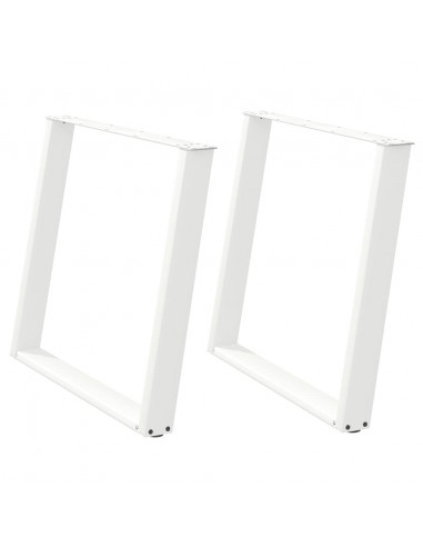 Gambe Tavolo Pranzo a U 2 pz Bianco 90x(72-73)cm Acciaio