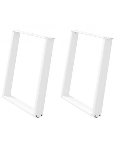 Gambe Tavolo Pranzo a U 2 pz Bianco 80x(72-73) cm Acciaio