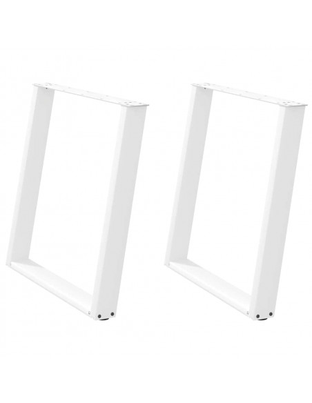 Gambe Tavolo Pranzo a U 2 pz Bianco 80x(72-73) cm Acciaio