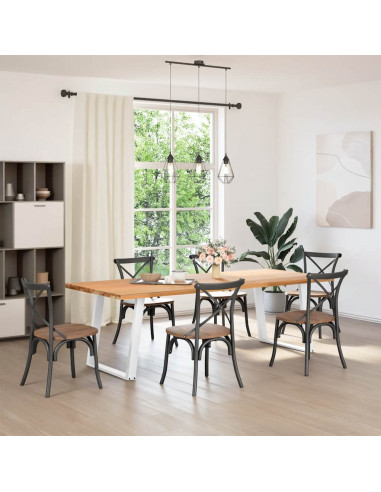 Gambe Tavolo Pranzo a U 2 pz Bianco 80x(72-73) cm Acciaio