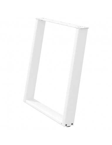 Gambe Tavolo Pranzo a U 2 pz Bianco 80x(72-73) cm Acciaio