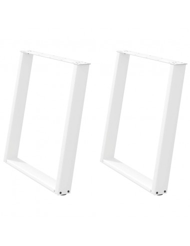 Gambe Tavolo Pranzo a U 2 pz Bianco 70x(72-73) cm Acciaio