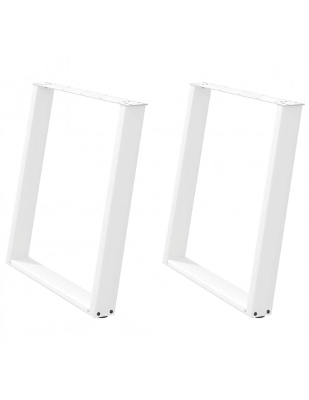 Gambe Tavolo Pranzo a U 2 pz Bianco 70x(72-73) cm Acciaio
