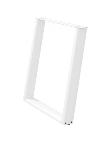 Gambe Tavolo Pranzo a U 2 pz Bianco 70x(72-73) cm Acciaio