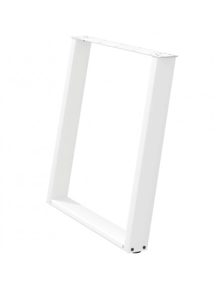 Gambe Tavolo Pranzo a U 2 pz Bianco 70x(72-73) cm Acciaio