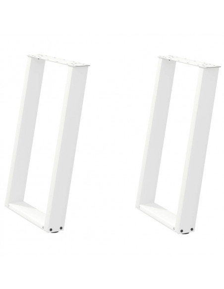 Gambe per tavolo da pranzo a forma di U 2 pz bianche 60x(72-73) cm in acciaio