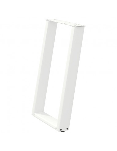 Gambe per tavolo da pranzo a forma di U 2 pz bianche 60x(72-73) cm in acciaio
