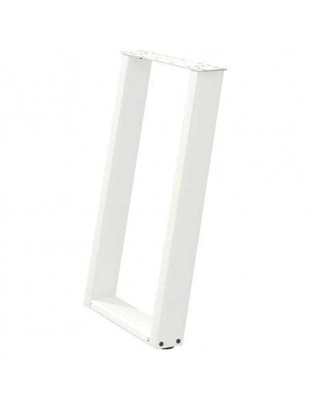 Gambe per tavolo da pranzo a forma di U 2 pz bianche 60x(72-73) cm in acciaio