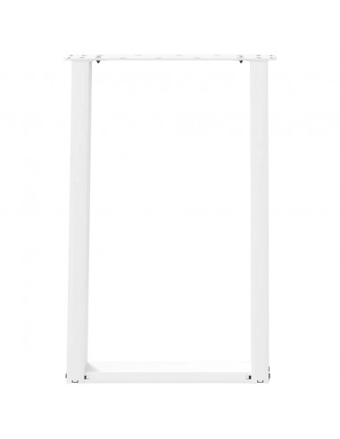 Gambe per tavolo da pranzo a forma di U 2 pz bianche 60x(72-73) cm in acciaio